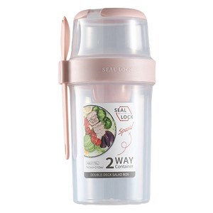 엠토이 샐러드 컵 도시락 310ml + 760ml, 핑크, 1개