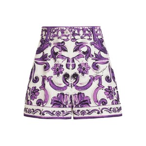 돌체앤가바나 그래픽 프린트 쇼츠, 화이트계열+바이올렛/보라계열, Italy 40(KR 44)