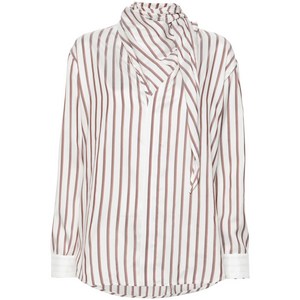 보테가 베네타 스트라이프 실크 셔츠