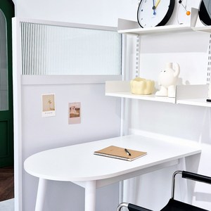 카미코코 공간 분리 가벽 가림막 스탠드 유리 파티션 835x1200, 화이트