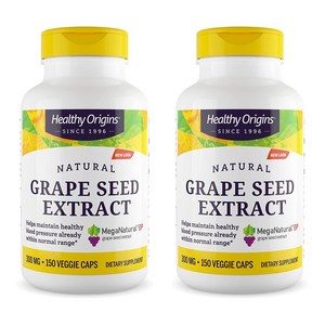 헬시오리진스 메가내추럴-Bp 포도 씨 추출물 300 mg 베지 캡, 150정, 2개