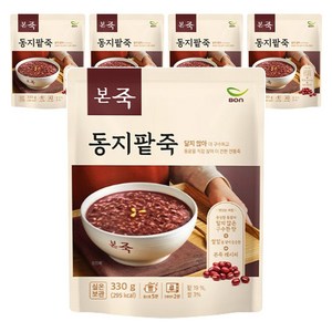 본죽 동지팥죽, 5개, 330g