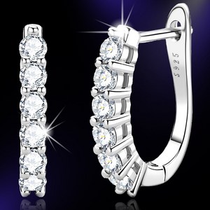 시르겜스 모이사나이트 U형 모조 다이아몬드 귀걸이 XCMSZ-017