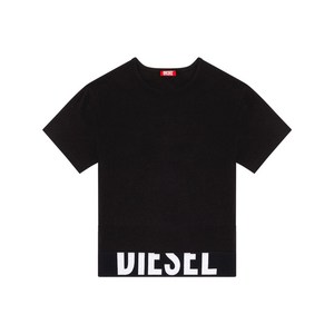 디젤 업티 크롭 티셔츠, 블랙계열+화이트계열, Standard XS(KR 44)