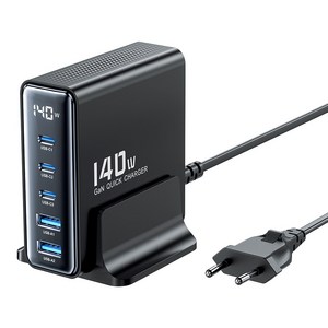 Toocki 투키 GaN 140w LED 디스플레이 3C2A 5포트 C타입 PD3.0 PPS 초고속 멀티충전기