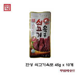 한성기업 국내산 쇠고기육포 45g, 10개