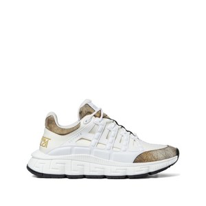 베르사체 로고 레이스업 스니커즈, Italy 40.5(KR 270), 화이트계열+골드계열