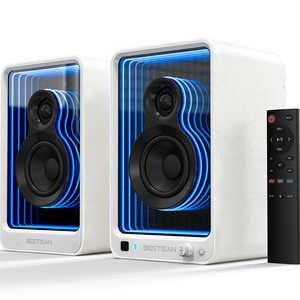 BESTISAN 어비스 100W 블루투스 북쉘프 스피커 2채널 앰프내장형 PC-FI TV 스피커
