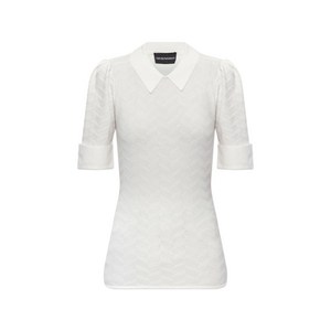 엠포리오아르마니 칼라 패턴 스웨터, 화이트계열, Standard XS(KR 44)