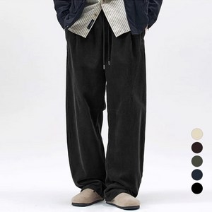 남자 기모 코듀로이 와이드 밴딩 골덴 겨울 바지
