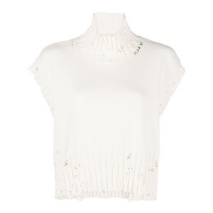 마르니 디스트레스드 크롭 스웨터, 화이트계열, Italy 46(KR 66-77)