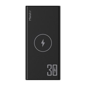 모루이 고속 무선충전 대용량 보조배터리 30000mAh PD22.5W 15W 멀티단자, 블랙, WP301