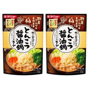다이쇼 돈코츠 간장나베 스프 스트레이트 타입, 750g, 2개