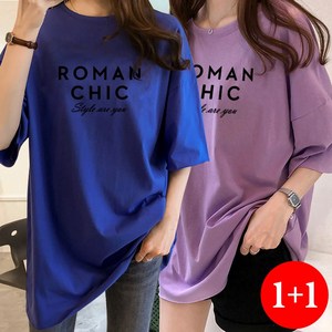 [1+1] 스타일아유 여성 프린팅 ROMAN CHIC 오버핏 반팔 티셔츠 반팔박시 티셔츠[AYG6TS352A]