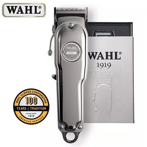 이발기 Wahl 8509 무선 매직 클립 메탈 에디션 헤어 클리퍼 로터리 전문 이발사 및 스타일리스트용, 01 Wahl 1919_03 영국 플러그