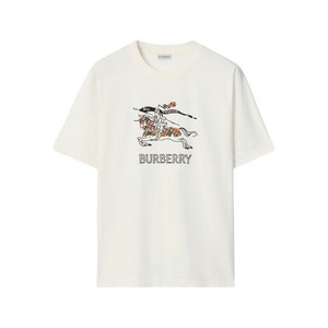 버버리 이퀘스트리안 스케치 로고 코튼 티셔츠, 베이지계열, Mid standard S(KR 95/100)