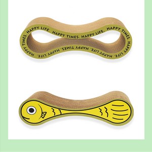 펫러브 고양이 2IN1 물고기 스크래처, 1세트, 그린