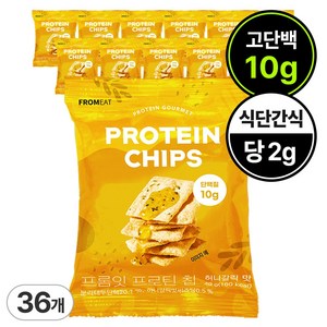 프롬잇 프로틴칩 허니갈릭 고단백질 과자 칼로리 낮은 영양 간식, 36개, 40g