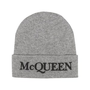 알렉산더맥퀸 로고 자수 골지 비니