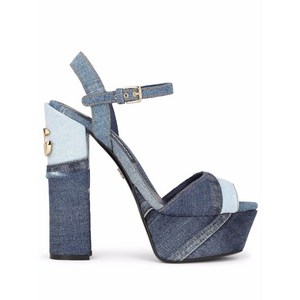 돌체앤가바나 스웨이드 플랫폼 샌들 145mm, Europe 36.5(KR 235), 블루계열