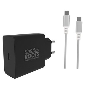 루츠 65W Gan PD PPS C타입 국내생산 초고속 충전기 + C to C 100W 5A E Marker 1.5M 케이블포함