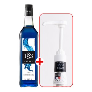 1883 블루큐라소 시럽 1000ml+1883 범용 시럽 펌프 화이트 세트