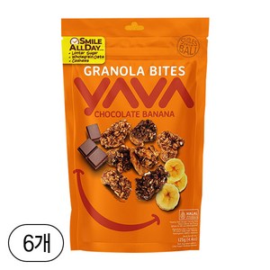 야바 그래놀라 바이트 초콜릿 바나나, 125g, 6개