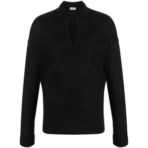 생로랑 V넥 긴소매 스웨트셔츠, 블랙계열, Standard M