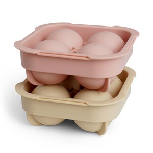 실리가든 원형 4구 빅볼파스텔 실리콘 얼음틀 2종 세트, 크림베이지 + 피치..., 145 x 145 ..., 1세트