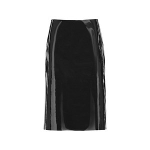 페라가모 페이턴트 레더 펜슬 스커트