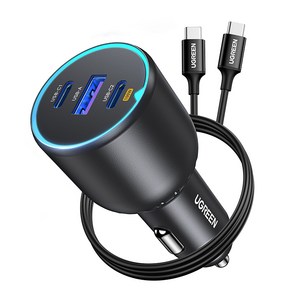 유그린 트리플 130W PD PPS QC 시거잭 멀티 차량용 고속충전기