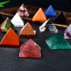 천연 원석 피라미드 장식품 크리스탈 흑요석 오팔, 24. 오팔(3cm)-천연석X수지제품