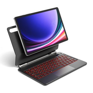 Allilio 갤럭시 탭 호환 블루투스 키보드 북커버 S펜수납 터치패드 매직키보드 S7/8/9/10/11세대