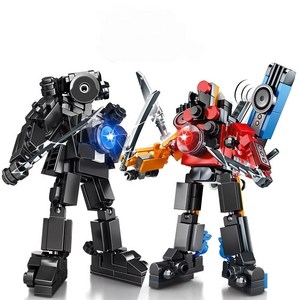 국내배송 스키비디 토일렛 합체 블럭 8종 타이탄 카메라맨 스피커맨 조립 애니메이션 캐릭터 어린이 블록 선물, 혼합색상