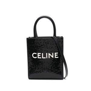 셀린느 시퀸 장식 로고 토트 백