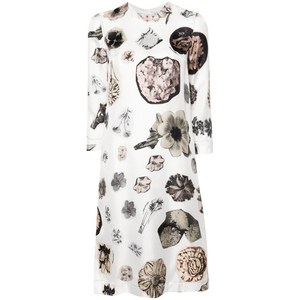 마르니 플로럴 콜라주 프린트 실크 드레스