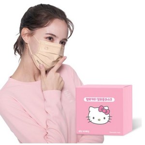 헬로키티 중형 마스크, 100개입, 베이지, 1개