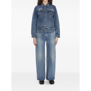 셀린느 플로럴 자수 데님 재킷