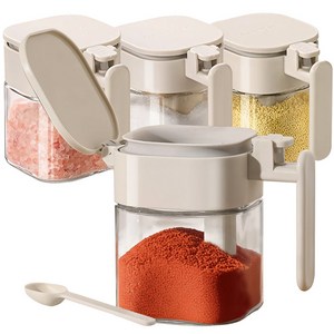 루비코코 스푼 밀폐 양념통 유리 양념병 조미료통 세트