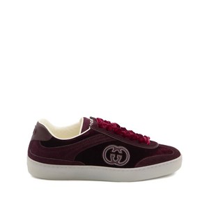 구찌 velvet-effect GG-logo sneakers, Italy 37(KR 240), 레드계열