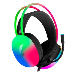 지클릭커 오로라 RGB 헤드셋 게이밍헤드셋 가상7.1 컴퓨터 유선 USB헤드셋 어린이헤드셋 LED헤드셋 노이즈캔슬링 마이크, 블랙, GH-U3300/블랙