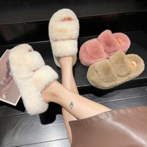 공주의다락방 키높이 통굽 퍼슬리퍼 6cm 여성스러운 겨울 털슬리퍼