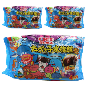 일본 긴비스 타벳코수족관 패밀리4팩 초코비스킷 120g, 120g, 3개