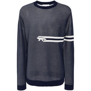 메종키츠네 플래시 폭스 메시 스웨터, 블루계열, Standard M(KR 100)