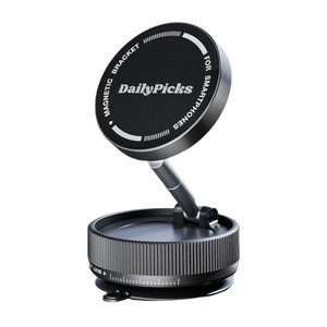 데일리픽스 360도 회전 진공 흡착 맥세이프 스위치형 휴대폰 자석 거치대, 1개, 나이트블랙