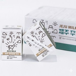 제주우유 무항생제 우유, 115ml, 24개