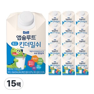 앱솔루트 킨더밀쉬 200ml, 200ml, 15개