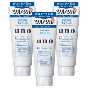시세이도 우노 맨즈 휩 워시 스크럽, 130g, 3개