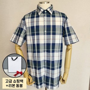 [매장정품] 닥스 DAKS 남성용 체크 반팔 셔츠 여름 남방 시원한 원단 선물포장제동봉