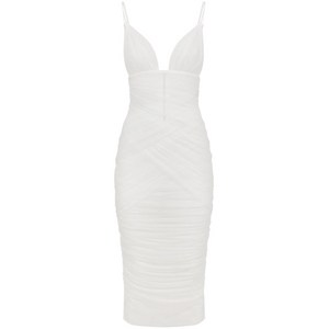 돌체앤가바나 튤 드레이프 미디 드레스, 화이트계열, Italy 46(KR 77)